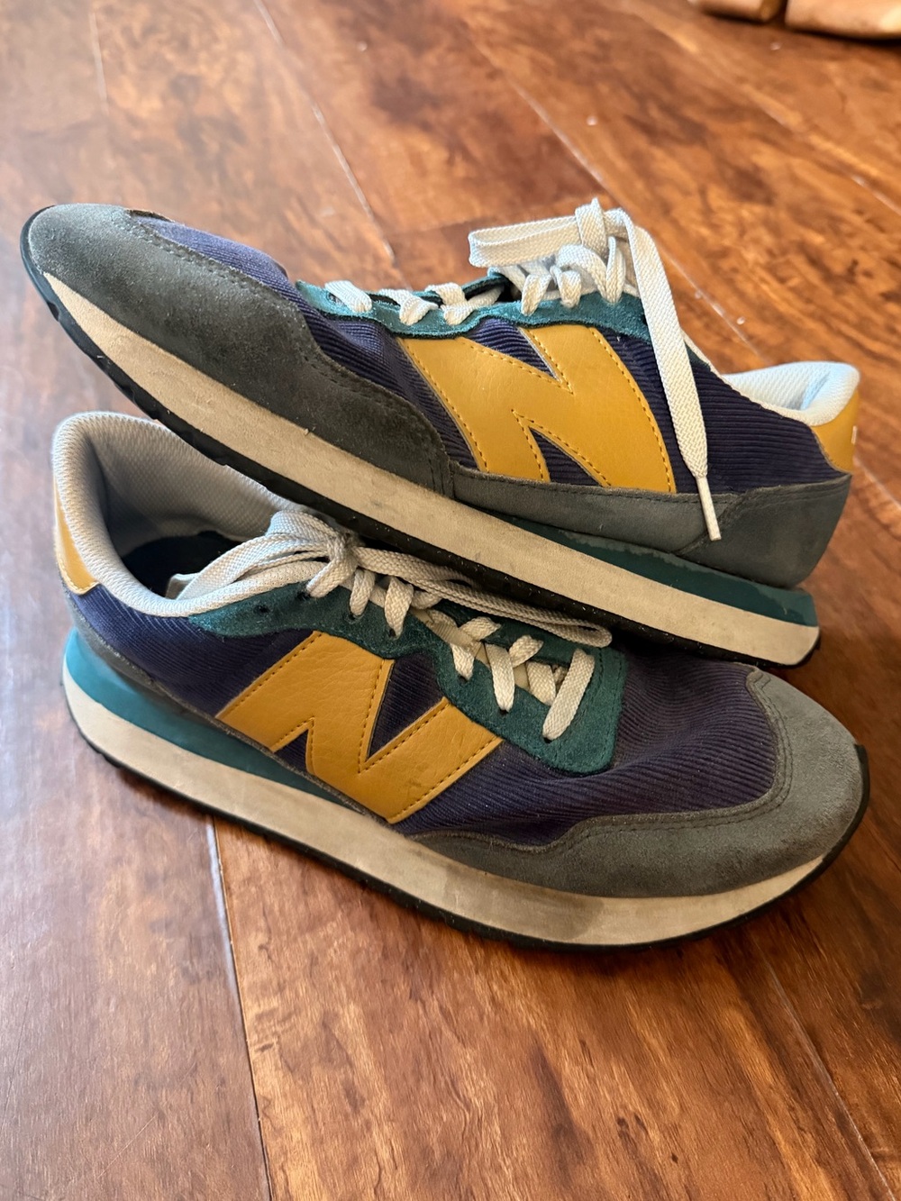 New Balance 237 Mountain Teal Gold Moss MS237LX1 Suede Sneakers Shoes Men's 8D